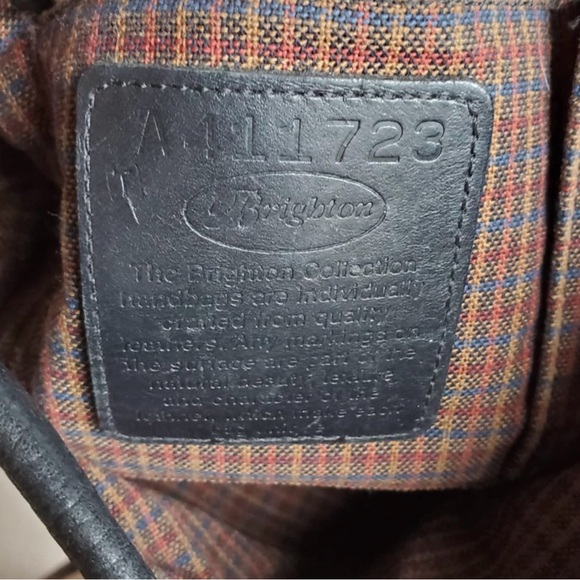 Brighton “Charlotte” Black/Brown Leather Two-tone Shoulder Bag Purse - Picture 9 of 11